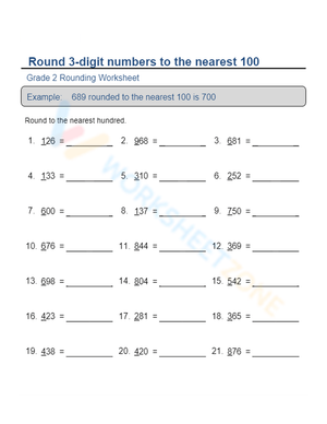 Round 3-Digit Numbers to the Nearest 100