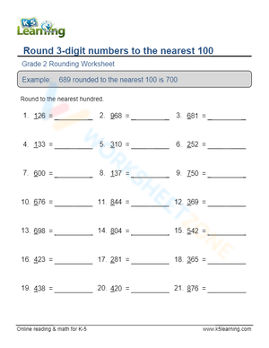 Round 3-Digit Numbers to the Nearest 100
