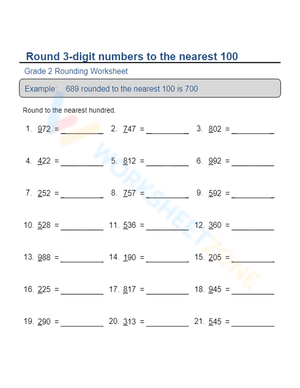 Rounding 3-Digit Numbers to 100
