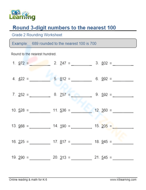 Rounding 3-Digit Numbers to 100