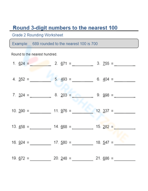 Rounding 3-Digit Numbers to the Nearest 100