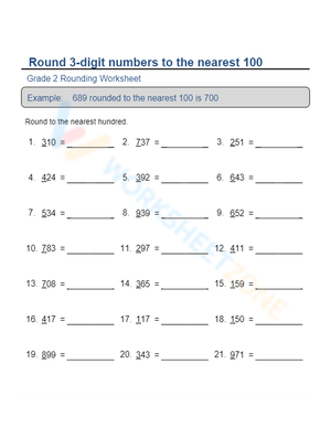 Number Sense: Rounding 3-Digit Numbers to 100