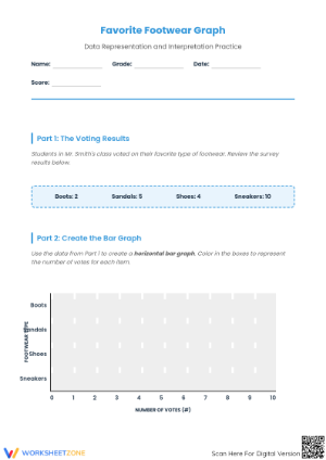 Essential Favorite Footwear Graphing Worksheet | Grade 4-6