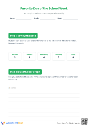 Printable Favorite Day of the Week Graphing Worksheet