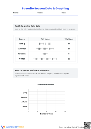Printable Horizontal Bar Graph Worksheet — Grade 4-6 Math