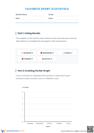 Essential Bar Graphing: Favorite Sports (Grades 4-6)