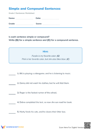 Simple and Compound Sentences | Essential Grade 2 ELA