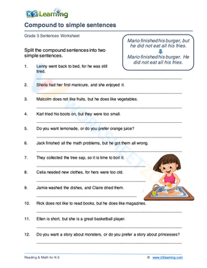 Compound to simple sentences 1