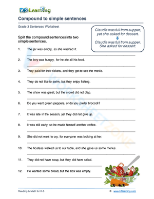 Compound to simple sentences 2
