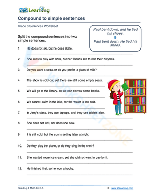 Compound to simple sentences 3