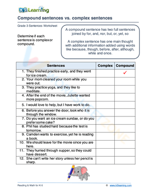 Compound sentences vs. complex sentences 1