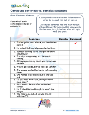 Compound sentences vs. complex sentences 2