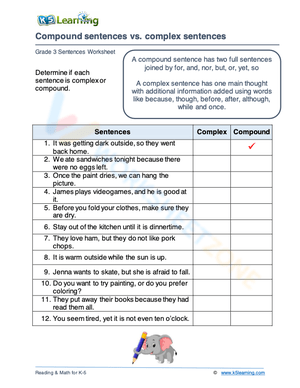 Compound sentences vs. complex sentences 3