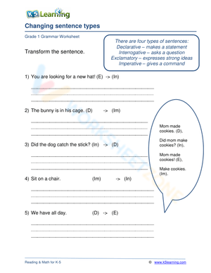 Changing sentence types 2