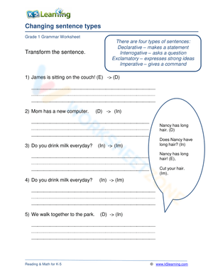Changing sentence types 3