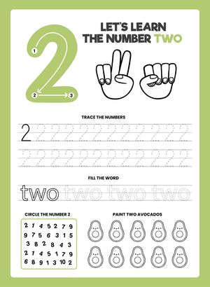 Recognizing Number 2 - Practice Worksheet