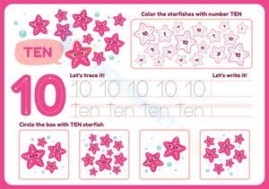 Number 10 Recognition Worksheet for Learning
