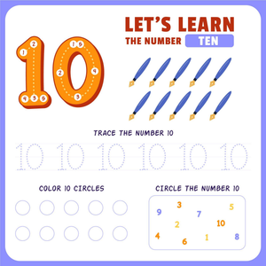 Mastering Number 10: Trace, Spot & Color Challenge