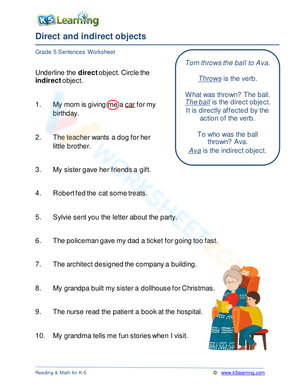 Direct and indirect objects 1