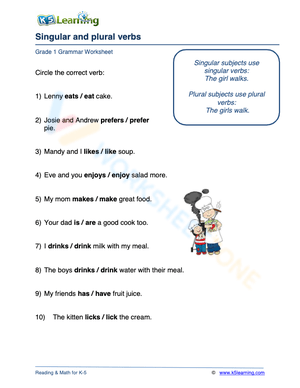 Singular and plural verbs 3