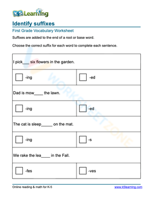 Identify suffixes 2