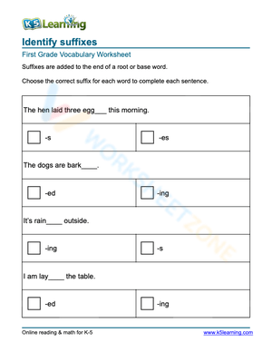 Identify suffixes 3