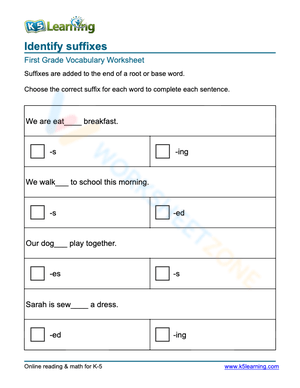 Identify suffixes 5