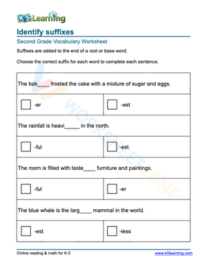 Identify suffixes 7