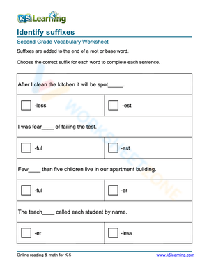 Identify suffixes 8