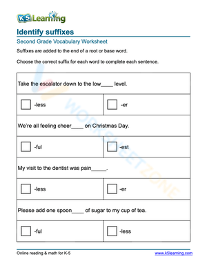 Identify suffixes 9