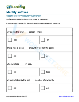 Identify suffixes 11