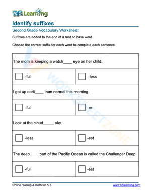 Identify suffixes 12