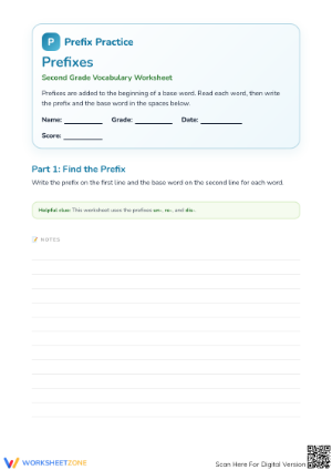 Essential Prefixes Worksheet | Grade 2 ELA Practice