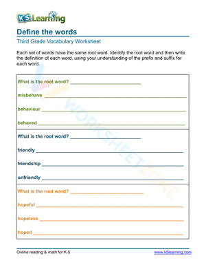 Define the words 3