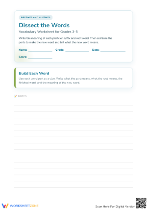 Essential Prefixes and Suffixes Worksheet | Grade 4 ELA