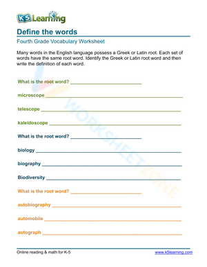 Define the words 8