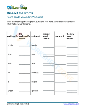Dissect the words 4
