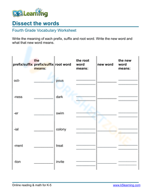 Dissect the words 5