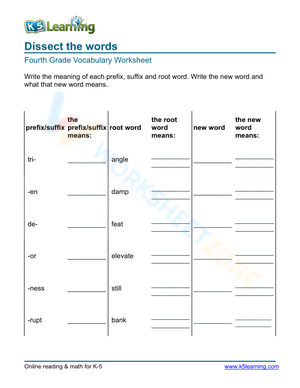 Dissect the words 6