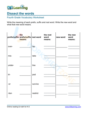 Dissect the words 8