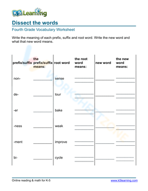 Dissect the words 9