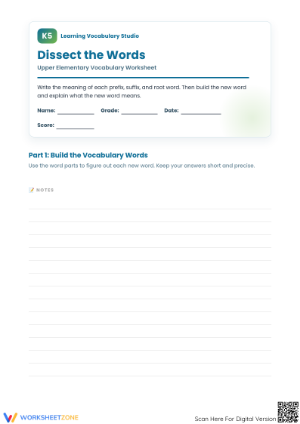 Grade 4 Affixes and Roots — Printable No-Prep Worksheet