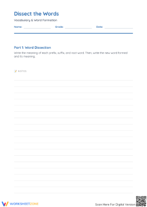 Prefix and Suffix Printable Worksheet | Grade 4 ELA