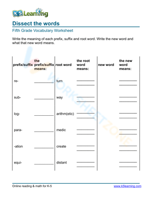 Dissect the words 13