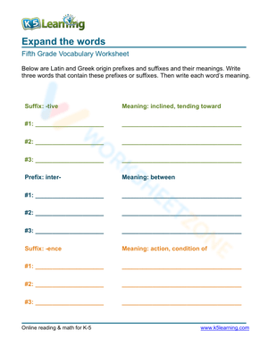 Expand the words 2