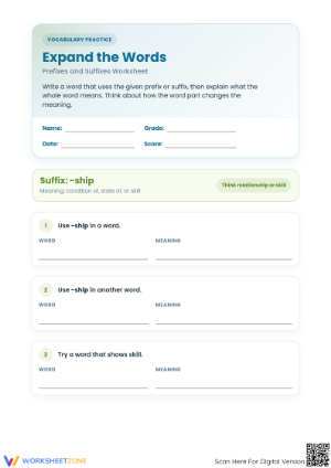 Essential Prefixes and Suffixes Worksheet | Grades 3-5