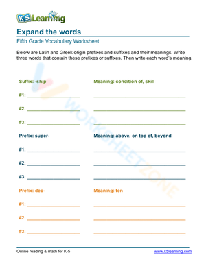 Expand the words 3