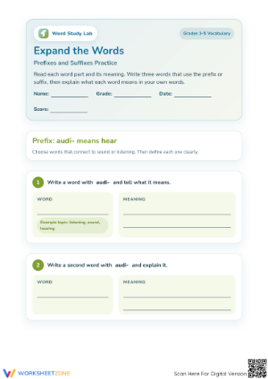 Expand the Words: Essential Affixes Worksheet | Grade 4