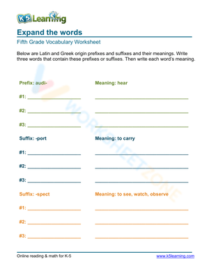 Expand the words 5