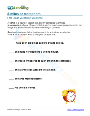 Similes or metaphors 10
